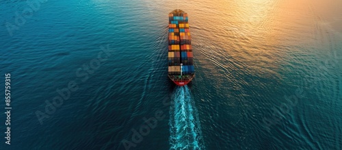 Aerial view container cargo...