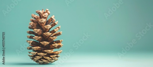 A pine cone on pastel backg...