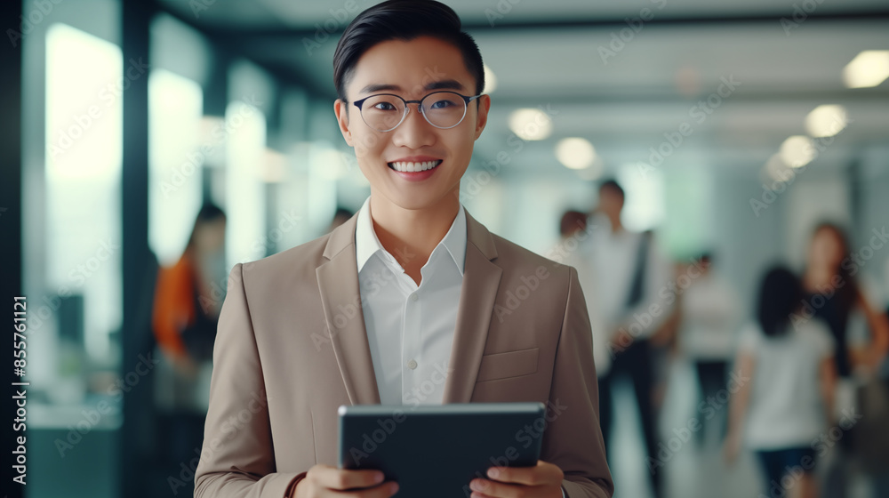 professional asian business man with a laptop showing confidence and knowledge, start up concept professional asian business man with a laptop showing confidence and knowledge, start up concept