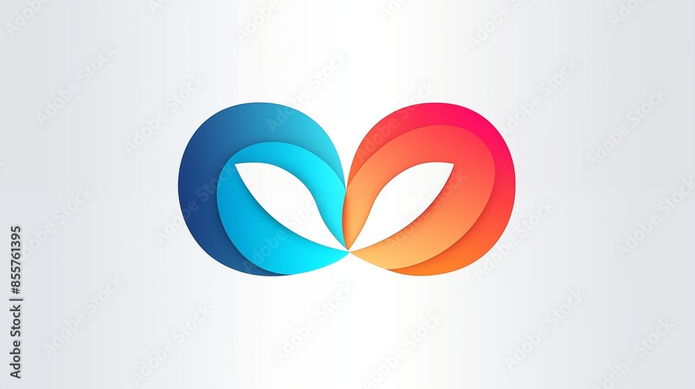 Abstract Modern Infinity Symbol with Blue and Red Gradient Design Abstract Modern Infinity Symbol with Blue and Red Gradient Design