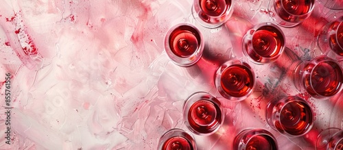 Many glasses of red wine at...