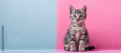 Kitten on a pastel backgrou...