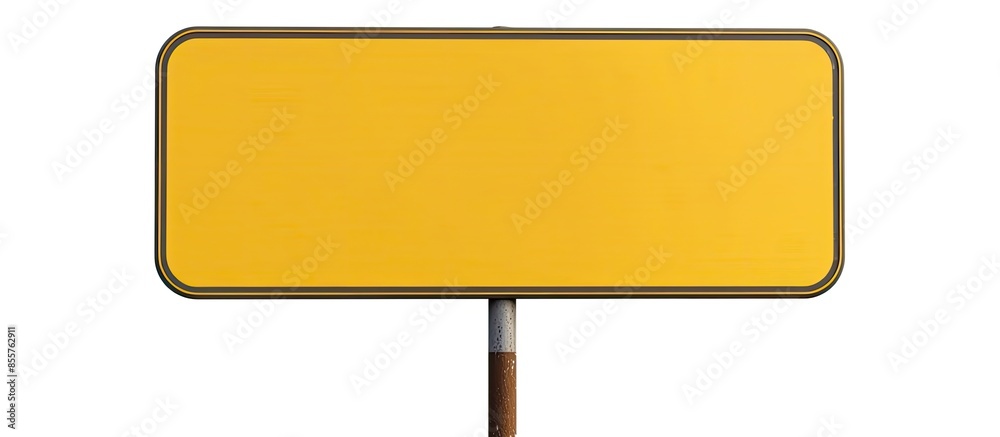 Blank yellow road sign or Empty traffic signs isolated on white background. Copy space image. Place for adding text or design Blank yellow road sign or Empty traffic signs isolated on white background. Copy space image. Place for adding text or design