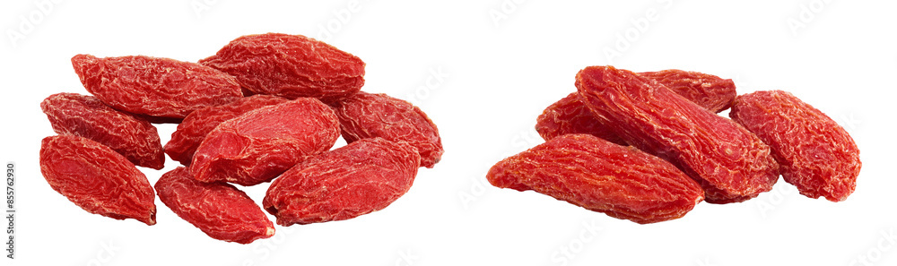 Dried goji berries isolated on white background with full depth of field Dried goji berries isolated on white background with full depth of field