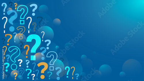 Business concept vector with colorful question marks and copy space