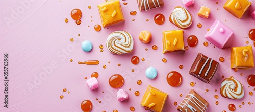 Sweet candies with caramel ...