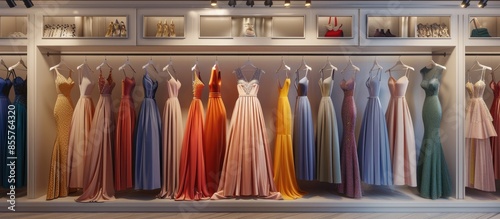 Different women's dresses o...
