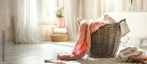 Basket with dirty laundry o...