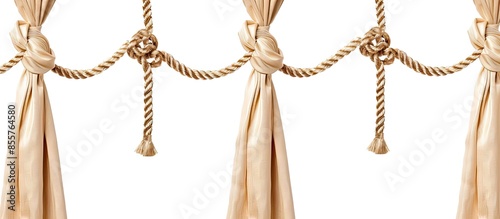 Set of beige and golden tie...