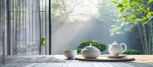 Tea set on table in modern ...