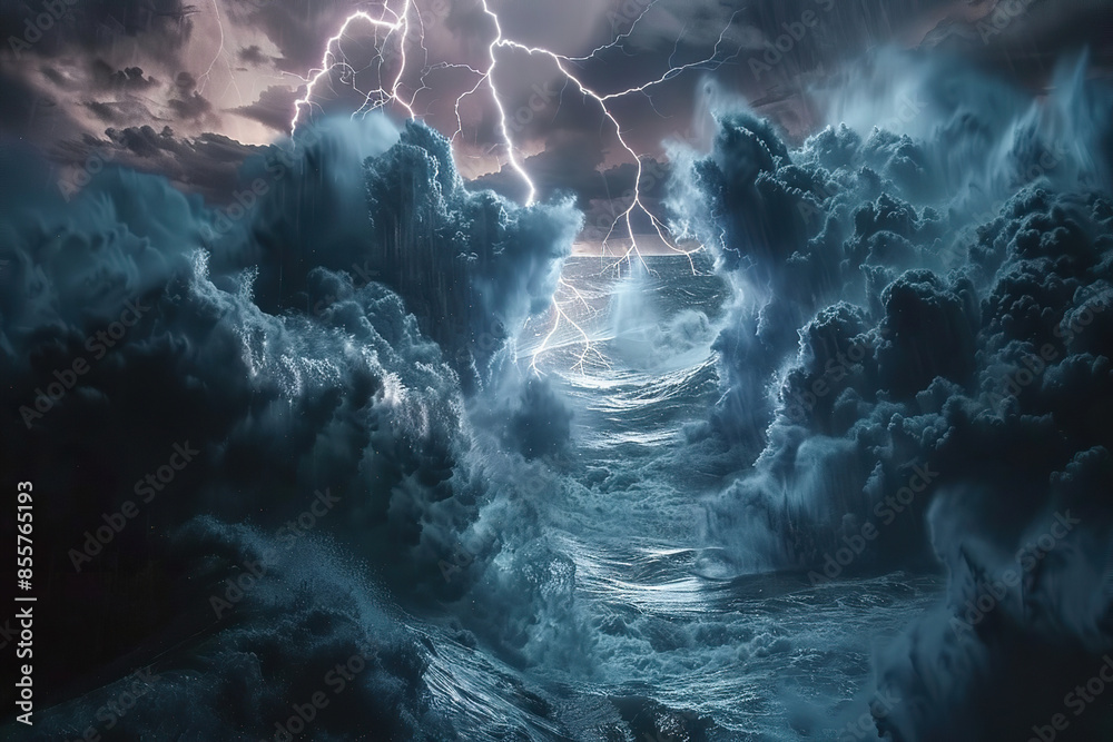 Generative ai on theme of a dramatic dark storm clouds before rain creating spectacular landscape Generative ai on theme of a dramatic dark storm clouds before rain creating spectacular landscape