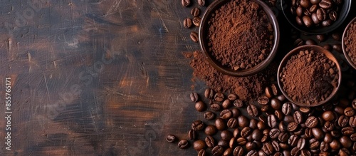 Ground coffee and coffee be...