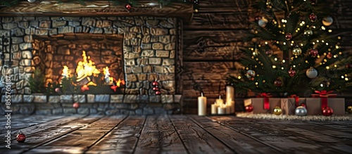 New Year tree fireplace loc...