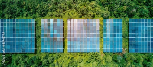 Aerial view of solar panels...