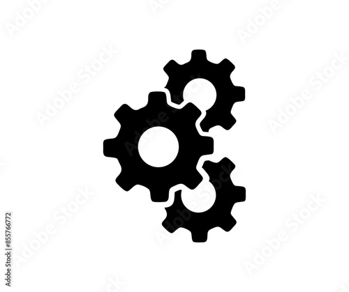 Settings gears icon. Gear set simple glyph web symbol vector design and illustration.

