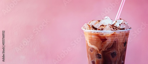 Iced coffee mocha pastel ba...