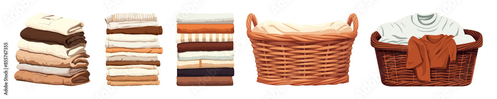 Obraz premium Laundry vector png cut out element set