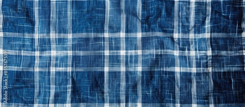 Blue picnic cloth pattern w...