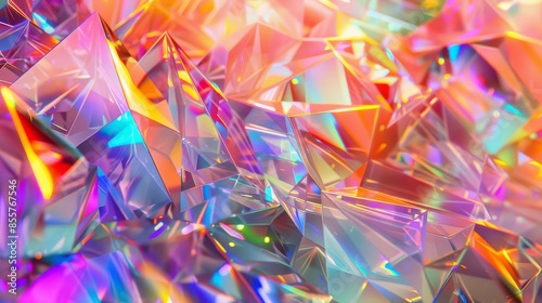 Mesmerizing rainbow crystals sparkle, shining brightly