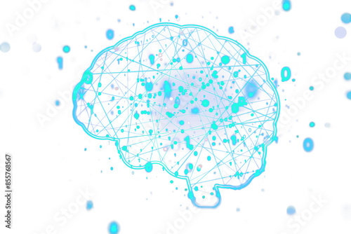 A digital illustration of a brain with network connections on a white background, symbolizing the concept of artificial intelligence