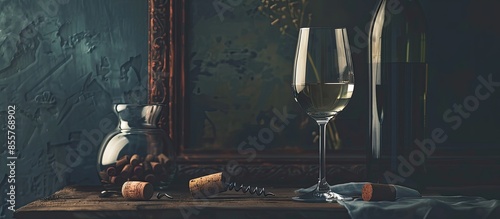 Glass of wine in the foregr...
