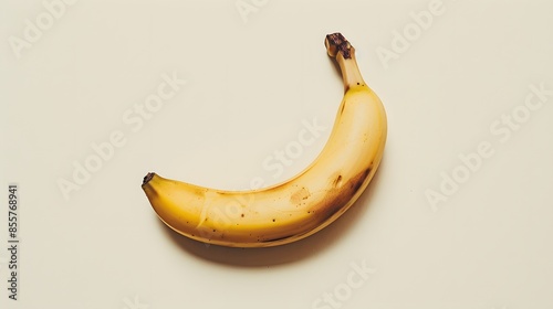 one banana isolated on white background with clipping path. 