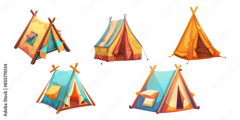 Tent in the form of a cute icon isolated on white background. Tent in the form of a cute icon isolated on white background.