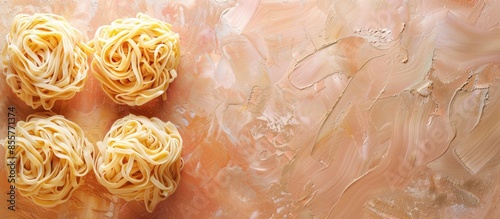 Dried noodles with pastel b...