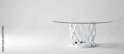 white metal glass table isolated. with copy space image. Place for adding text or design © vxnaghiyev