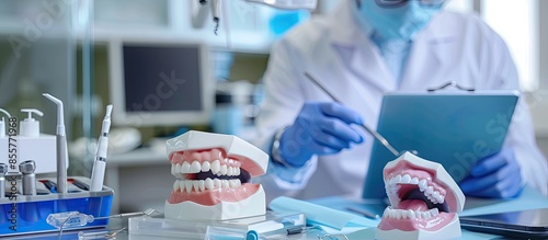 Concentrated dentist sittin...