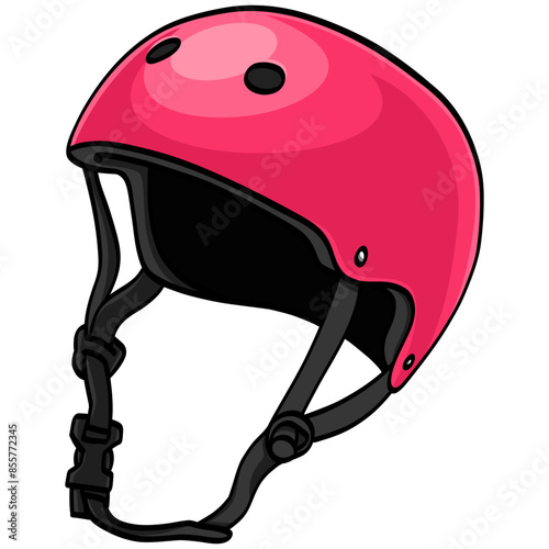 Pink Skateboard Helmet Illustration Vector