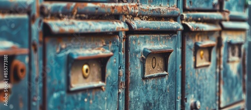 mailboxes close up. with co...