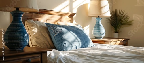 Clean bed with headboard ni...