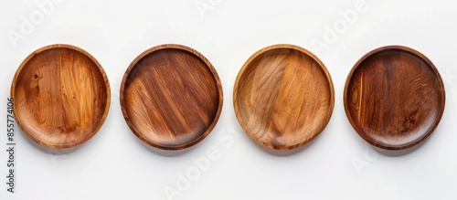 Set of wooden plate or wood...