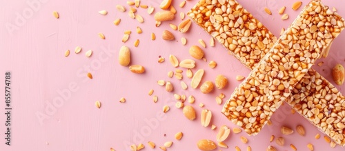 Honey bars with peanuts, se...