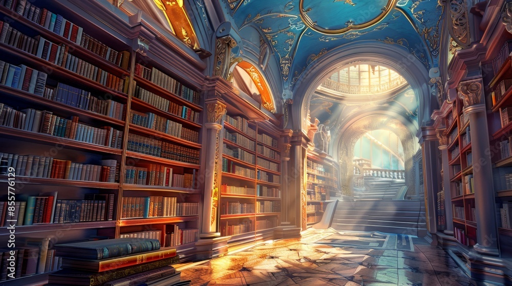 castle with an impressive library filled fantasy castle with an impressive library filled fantasy