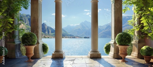 entrance to classical villa...