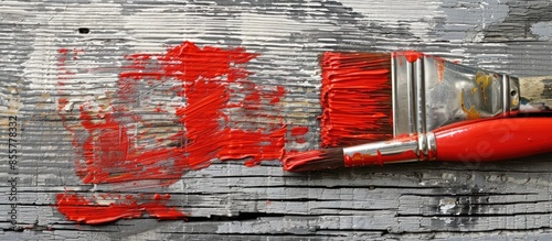red stroke of the paint bru...
