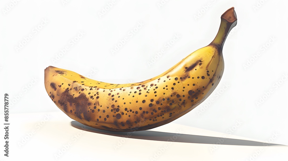 one banana isolated on white background with clipping path. 
