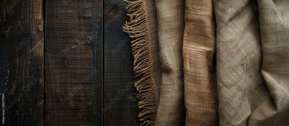 Obraz premium Wooden sampler on dark background close up