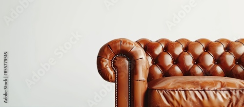 Stylish brown leather sofa ...