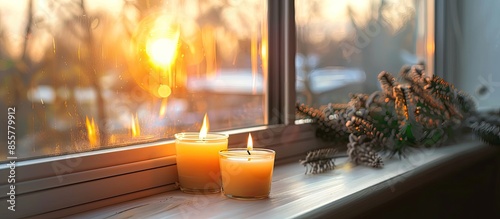 Beautiful burning candles o...
