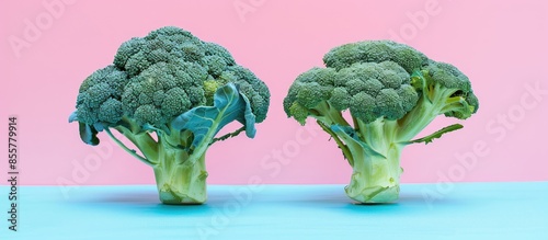 Two bunch of broccoli isola...