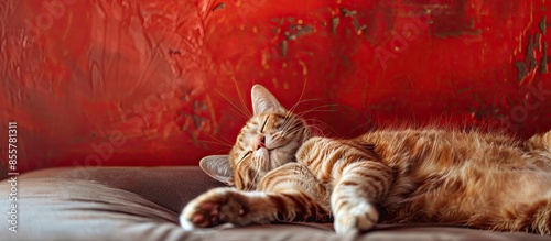 Cat portraying in leisure t...