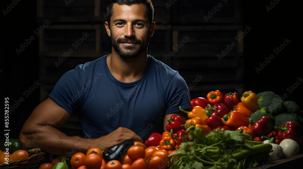 person with a fresh vegetables person with a fresh vegetables
