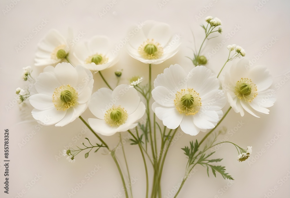 A bouquet of beautiful white roses and other white flowers arranged in a turquoise vase on a white cloth A bouquet of beautiful white roses and other white flowers arranged in a turquoise vase on a white cloth