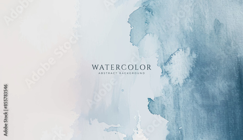 Abstract horizontal watercolor background. Neutral light colored empty space background illustration