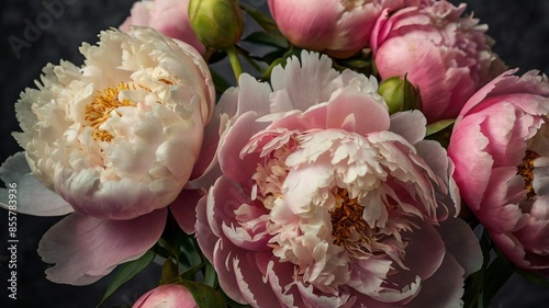 bouquet of pink peonies