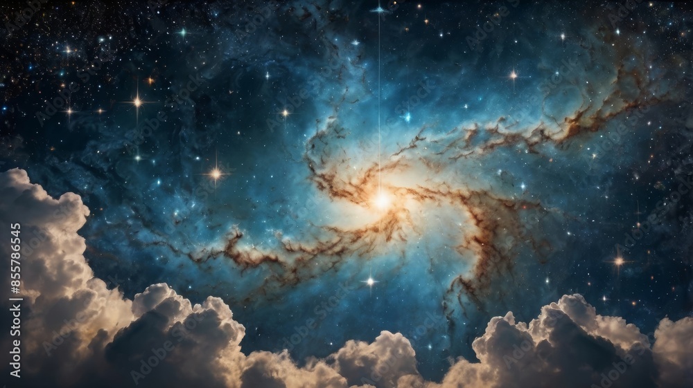 Nebula background above the clouds Nebula background above the clouds
