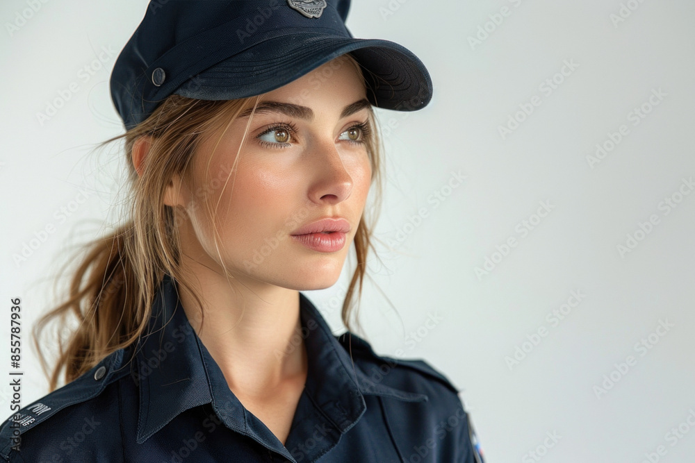 Portrait of female police officer in uniform looking confident Portrait of female police officer in uniform looking confident
